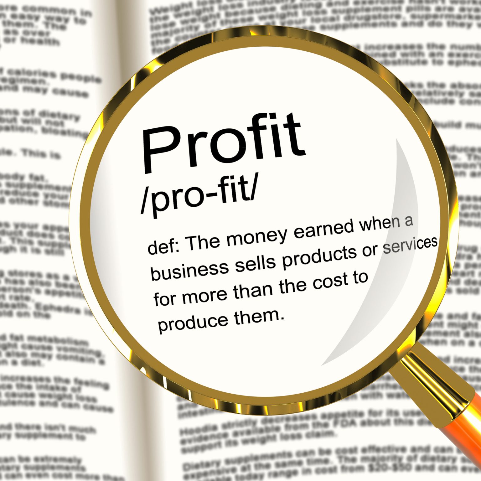 profit-definition-magnifier-showing-income-earned-from-business-the